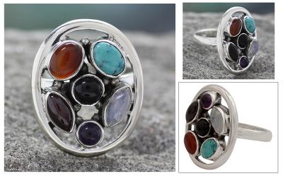 Multi-gemstone cocktail ring, Joyful Mix