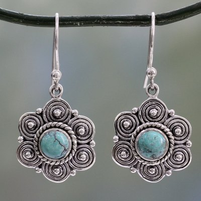 Sterling silver and calcite dangle earrings, Fantastical Blossoms