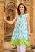 Cotton dress, 'Floating on a Breeze' - Sleeveless 100% Cotton Turquoise on White Printed Sundress (image 2) thumbail