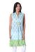 Cotton dress, 'Floating on a Breeze' - Sleeveless 100% Cotton Turquoise on White Printed Sundress thumbail