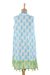 Cotton dress, 'Floating on a Breeze' - Sleeveless 100% Cotton Turquoise on White Printed Sundress (image 2e) thumbail