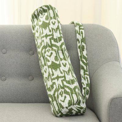 Cotton yoga mat bag, Green at Peace