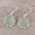 Chalcedony dangle earrings, 'Lovely Drops' - Leaf Motif Chalcedony Dangle Earrings from India (image 2b) thumbail