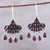 Garnet waterfall earrings, 'Scarlet Fantasy' - Garnet Waterfall Earrings from India thumbail