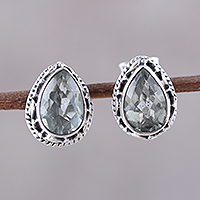 Featured review for Prasiolite stud earrings, Verdant Mist