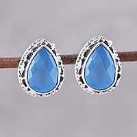 Chalcedony stud earrings,