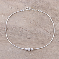 Sterling silver anklet,