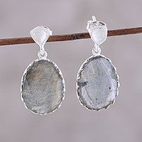 Labradorite dangle earrings,