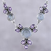 Featured review for Amethyst and labradorite pendant necklace, Aurora Blossom