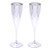 Silver plated champagne flutes, 'Elegant Festivity' (pair) - Silver Plated Champagne Flutes with Textured Motifs (Pair) (image 2a) thumbail