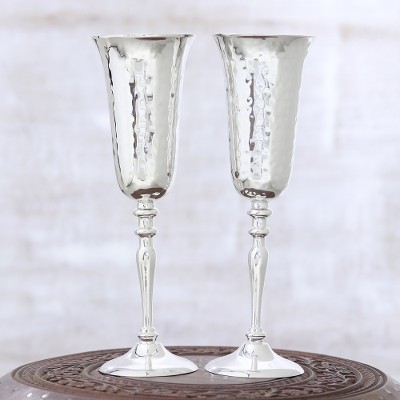 Silver plated goblets, Glossy Shimmer (pair)