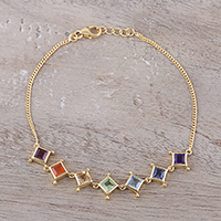 Featured review for Gold plated multi-gemstone link bracelet, Wellness