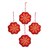 Wool felt ornaments, 'Floral Burst' (set of 4) - Red and Orange Wool Felt Flower Ornaments (Set of 4) (image 2a) thumbail