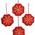 Wool felt ornaments, 'Floral Burst' (set of 4) - Red and Orange Wool Felt Flower Ornaments (Set of 4) (image 2b) thumbail
