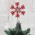 Beaded tree topper, 'Dazzling Snowflake' - Beaded Red Snowflake Motif Tree Topper thumbail