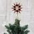 Beaded tree topper, 'Glittering Radiance' - Red and Gold Faux Gemstone Christmas Flower Tree Topper thumbail