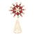 Beaded tree topper, 'Glittering Radiance' - Red and Gold Faux Gemstone Christmas Flower Tree Topper (image 2a) thumbail