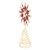 Beaded tree topper, 'Glittering Radiance' - Red and Gold Faux Gemstone Christmas Flower Tree Topper (image 2b) thumbail