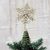 Beaded tree topper, 'Golden Snowflake' - Golden Snowflake Beaded Tree Topper from India thumbail