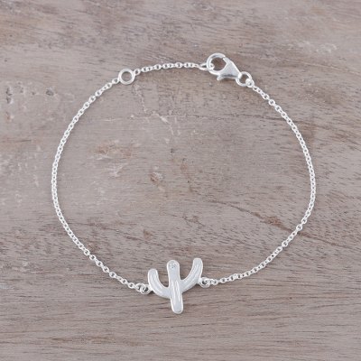 Sterling silver pendant bracelet, Charming Cactus