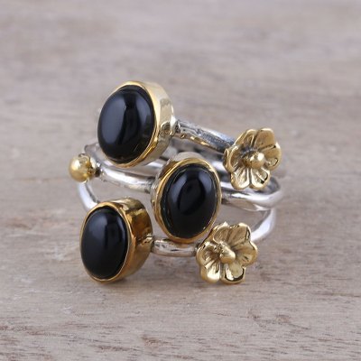 Onyx cocktail ring, Midnight Gala