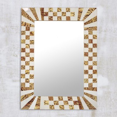 Glass mosaic wall mirror, Elegant Flair