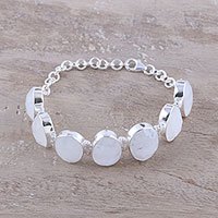 Rainbow moonstone link bracelet,