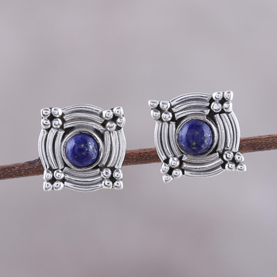 Lapis lazuli stud earrings, Graceful Gleam