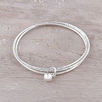Sterling silver bangle bracelet,