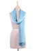 Silk scarf, 'Sea Shimmer' - Handwoven Blue and Green Silk Wrap Scarf from India thumbail