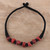 Bone beaded necklace, 'Tribal Embers' - Red and Black Buffalo Bone Beaded Necklace from India (image 2c) thumbail