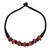Bone beaded necklace, 'Tribal Embers' - Red and Black Buffalo Bone Beaded Necklace from India (image 2d) thumbail