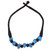 Bone beaded necklace, 'Nuggets of Twilight' - Blue Buffalo Bone Bead on Black Cotton Cord Necklace (image 2a) thumbail