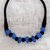 Bone beaded necklace, 'Nuggets of Twilight' - Blue Buffalo Bone Bead on Black Cotton Cord Necklace (image 2b) thumbail