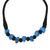 Bone beaded necklace, 'Nuggets of Twilight' - Blue Buffalo Bone Bead on Black Cotton Cord Necklace (image 2c) thumbail