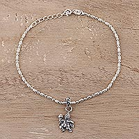 Sterling silver chain bracelet, 'Majestic Bajrangbali' - Hindu-Themed Sterling Silver Chain Bracelet from India