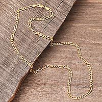 Gold plated sterling silver chain necklace,