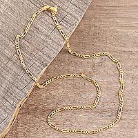 Gold plated sterling silver chain necklace,