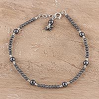 Hematite beaded anklet,