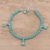 Composite turquoise beaded anklet, 'Turquoise Flair' - Sterling Silver and Composite Turquoise Beaded Anklet thumbail