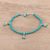 Composite turquoise beaded anklet, 'Turquoise Flair' - Sterling Silver and Composite Turquoise Beaded Anklet (image 2b) thumbail