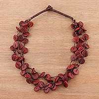 Wood torsade necklace,