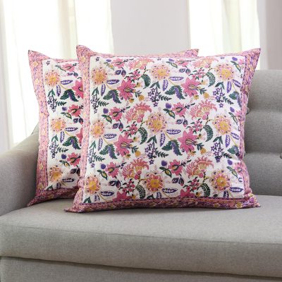 Cotton cushion covers, Festive Spring (pair)