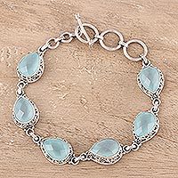 Chalcedony link bracelet,