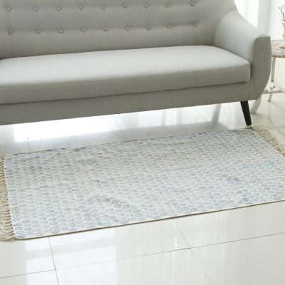Block-printed cotton area rug, Block Print Garden (3x5)