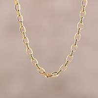 Gold plated sterling silver chain necklace,