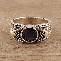 Men's iolite ring, 'Snake Charm' - Men's Iolite Ring Crafted in India