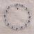 Garnet link anklet, 'Sacred Garden' - Floral Garnet Link Anklet from India thumbail