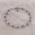 Garnet link anklet, 'Sacred Garden' - Floral Garnet Link Anklet from India (image 2b) thumbail