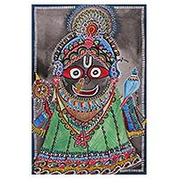'Lord Jagannath' - Signed Watercolor Painting of Lord Jagannath from India